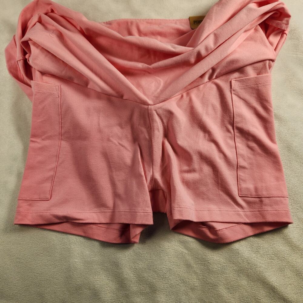 VS PINK Pink Stretch Cotton High Waist V Crossover Skort with Pockets Small NWT - Picture 9 of 9